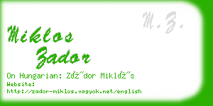 miklos zador business card